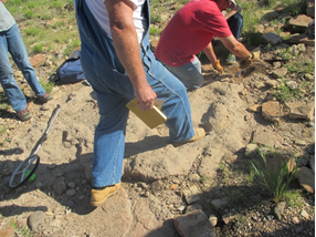 Jerry Simmons steps in apparent human track